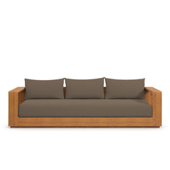Tahoe Natural/Cocoa Outdoor Patio Acacia Wood Sofa - Ornate Home