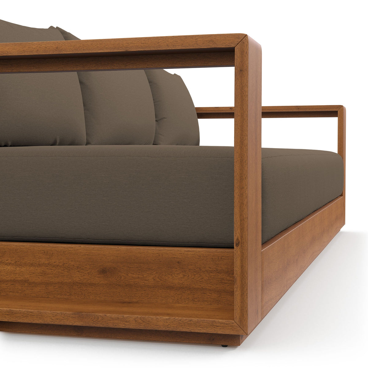 Tahoe Natural/Cocoa Outdoor Patio Acacia Wood Sofa - Ornate Home