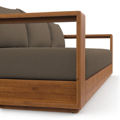 Tahoe Natural/Cocoa Outdoor Patio Acacia Wood Sofa - Ornate Home