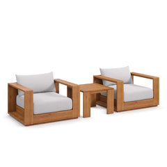 Tahoe Natural/Light Gray 3-Piece Outdoor Patio Acacia Wood Furniture Set - Ornate Home