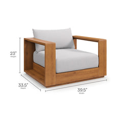 Tahoe Natural/Light Gray 5-Piece Outdoor Patio Acacia Wood Furniture Set - Ornate Home