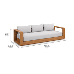 Tahoe Natural/Light Gray 5-Piece Outdoor Patio Acacia Wood Furniture Set - Ornate Home