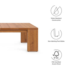 Tahoe Natural Outdoor Patio Acacia Wood Coffee Table - Ornate Home