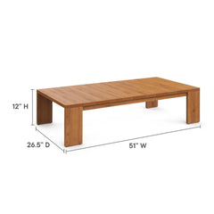 Tahoe Natural Outdoor Patio Acacia Wood Coffee Table - Ornate Home