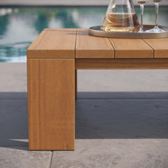 Tahoe Natural Outdoor Patio Acacia Wood Coffee Table - Ornate Home