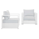 Tahoe White 2-Piece Outdoor Patio Powder-Coated Aluminum Armchair Set - Ornate Home