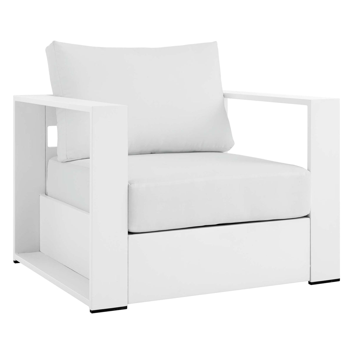 Tahoe White 2-Piece Outdoor Patio Powder-Coated Aluminum Armchair Set - Ornate Home
