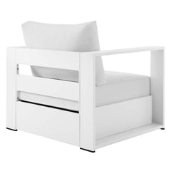 Tahoe White 2-Piece Outdoor Patio Powder-Coated Aluminum Armchair Set - Ornate Home
