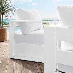 Tahoe White 2-Piece Outdoor Patio Powder-Coated Aluminum Armchair Set - Ornate Home