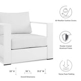 Tahoe White 2-Piece Outdoor Patio Powder-Coated Aluminum Armchair Set - Ornate Home