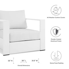 Tahoe White 2-Piece Outdoor Patio Powder-Coated Aluminum Armchair Set - Ornate Home