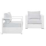Tahoe White 2-Piece Outdoor Patio Powder-Coated Aluminum Armchair Set - Ornate Home