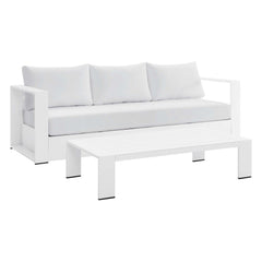 Tahoe White 2-Piece Outdoor Patio Powder-Coated Aluminum Set - Ornate Home