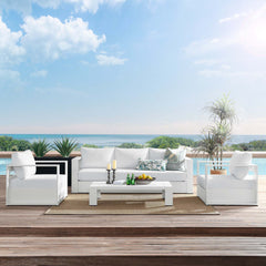 Tahoe White 4-Piece Outdoor Patio Powder-Coated Aluminum Set - Ornate Home