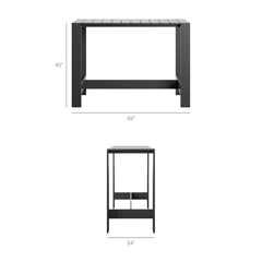 Tahoe White 5-Piece Outdoor Patio Bar Table Set - Ornate Home
