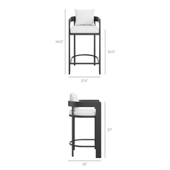 Tahoe White 5-Piece Outdoor Patio Bar Table Set - Ornate Home