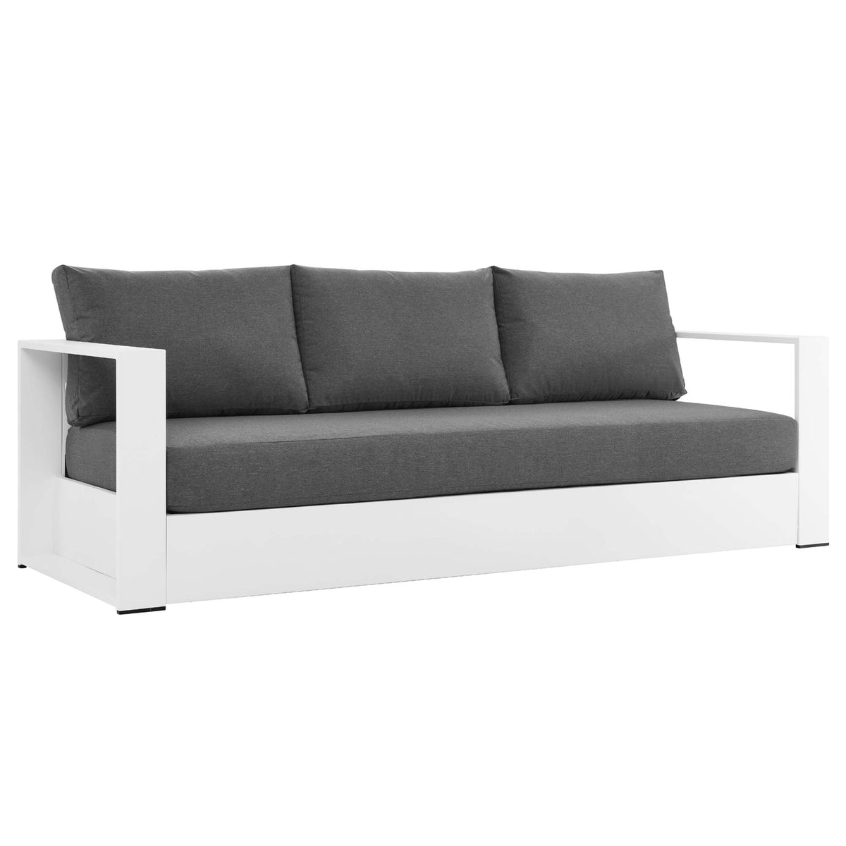 Tahoe White/Charcoal 4-Piece Outdoor Patio Powder-Coated Aluminum Set - Ornate Home