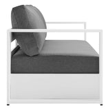 Tahoe White/Charcoal 4-Piece Outdoor Patio Powder-Coated Aluminum Set - Ornate Home