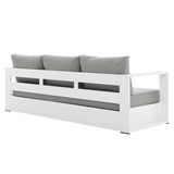Tahoe White/Gray 3-Piece Outdoor Patio Powder-Coated Aluminum Set - Ornate Home