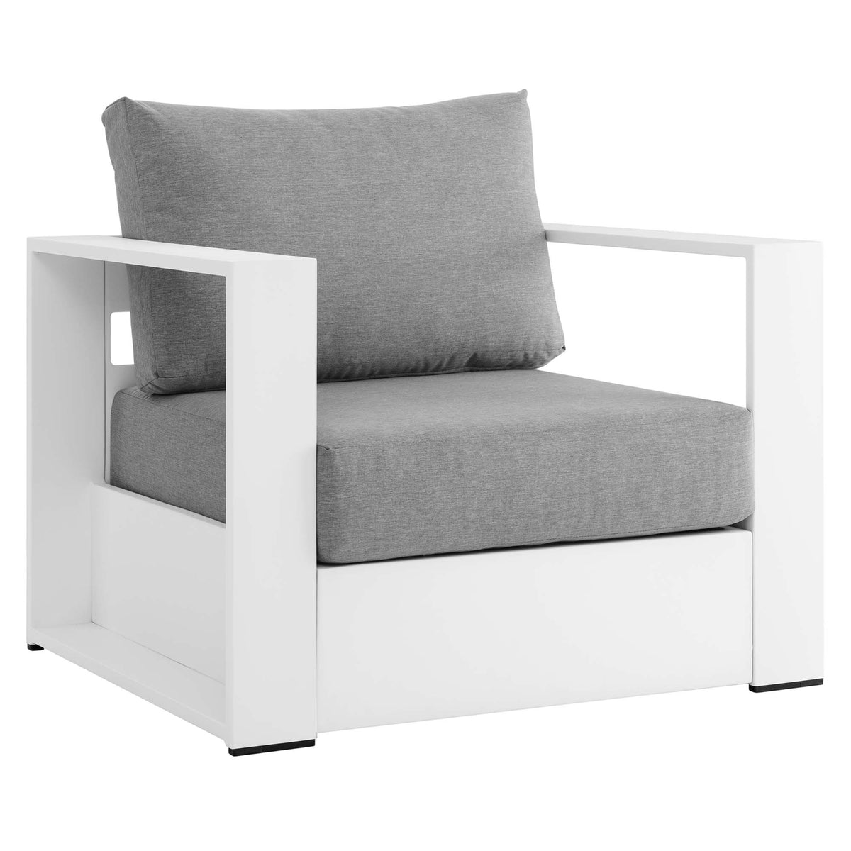 Tahoe White/Gray 4-Piece Outdoor Patio Powder-Coated Aluminum Set - Ornate Home