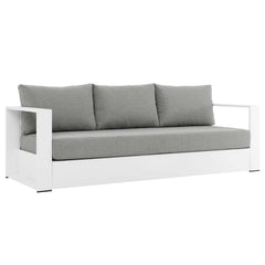 Tahoe White/Gray 4-Piece Outdoor Patio Powder-Coated Aluminum Set - Ornate Home