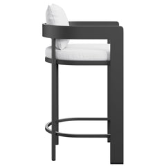 Tahoe White Outdoor Patio Aluminum Bar Chair - Ornate Home
