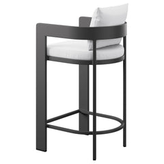 Tahoe White Outdoor Patio Aluminum Bar Chair - Ornate Home