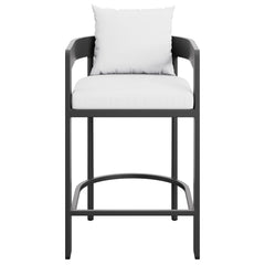 Tahoe White Outdoor Patio Aluminum Counter Stool - Ornate Home