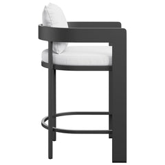 Tahoe White Outdoor Patio Aluminum Counter Stool - Ornate Home