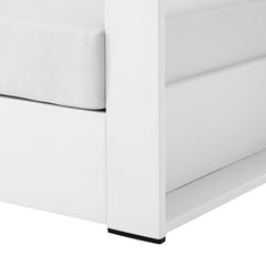 Tahoe White Outdoor Patio Powder-Coated Aluminum Armchair - Ornate Home