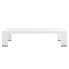 Tahoe White Outdoor Patio Powder-Coated Aluminum Coffee Table - Ornate Home