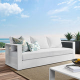 Tahoe White Outdoor Patio Powder-Coated Aluminum Sofa - Ornate Home