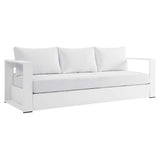 Tahoe White Outdoor Patio Powder-Coated Aluminum Sofa - Ornate Home