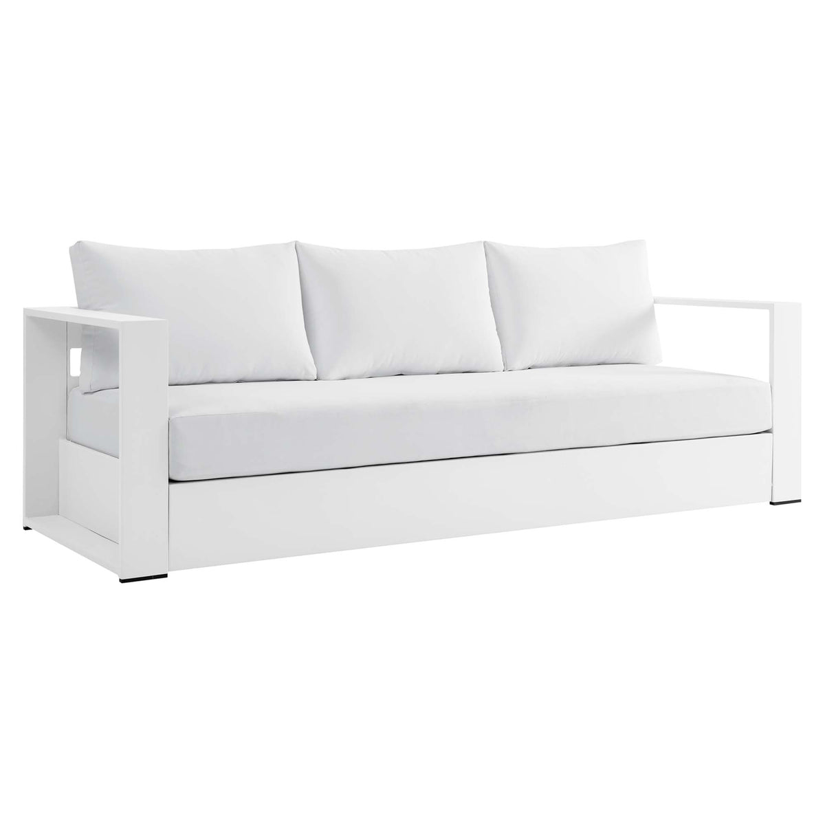 Tahoe White Outdoor Patio Powder-Coated Aluminum Sofa - Ornate Home