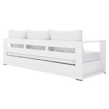 Tahoe White Outdoor Patio Powder-Coated Aluminum Sofa - Ornate Home