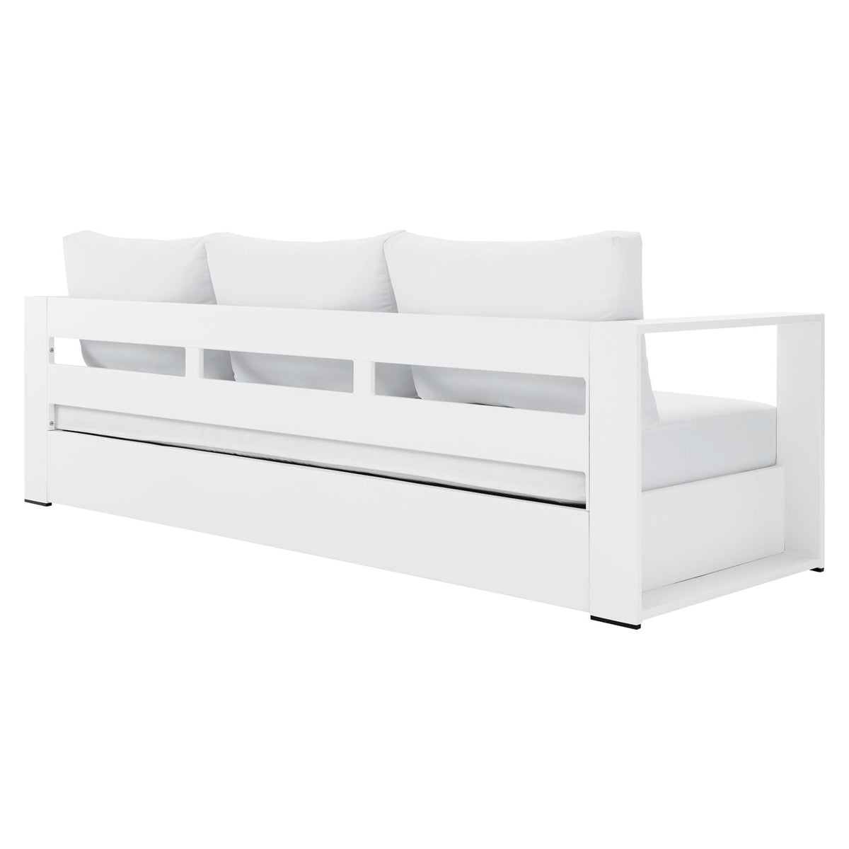 Tahoe White Outdoor Patio Powder-Coated Aluminum Sofa - Ornate Home