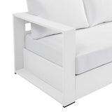 Tahoe White Outdoor Patio Powder-Coated Aluminum Sofa - Ornate Home