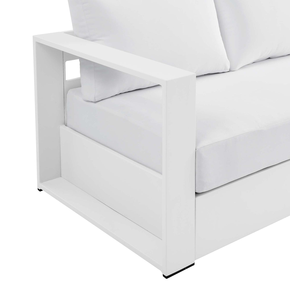 Tahoe White Outdoor Patio Powder-Coated Aluminum Sofa - Ornate Home
