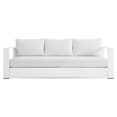 Tahoe White Outdoor Patio Powder-Coated Aluminum Sofa - Ornate Home