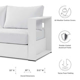 Tahoe White Outdoor Patio Powder-Coated Aluminum Sofa - Ornate Home