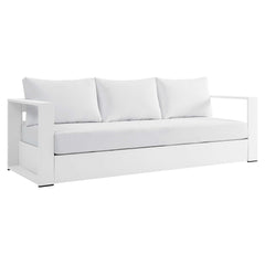 Tahoe White Outdoor Patio Powder-Coated Aluminum Sofa - Ornate Home