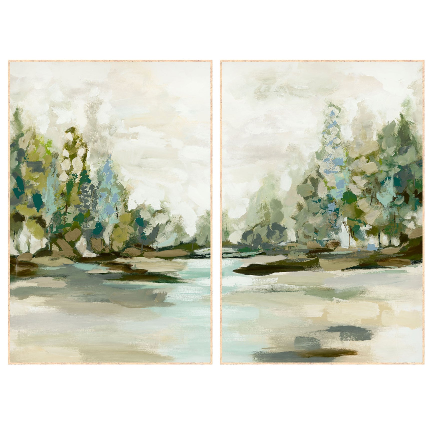 Taiga Green Painting 60x40 by Buddy Whitlock (Set of 2) - Ornate Home