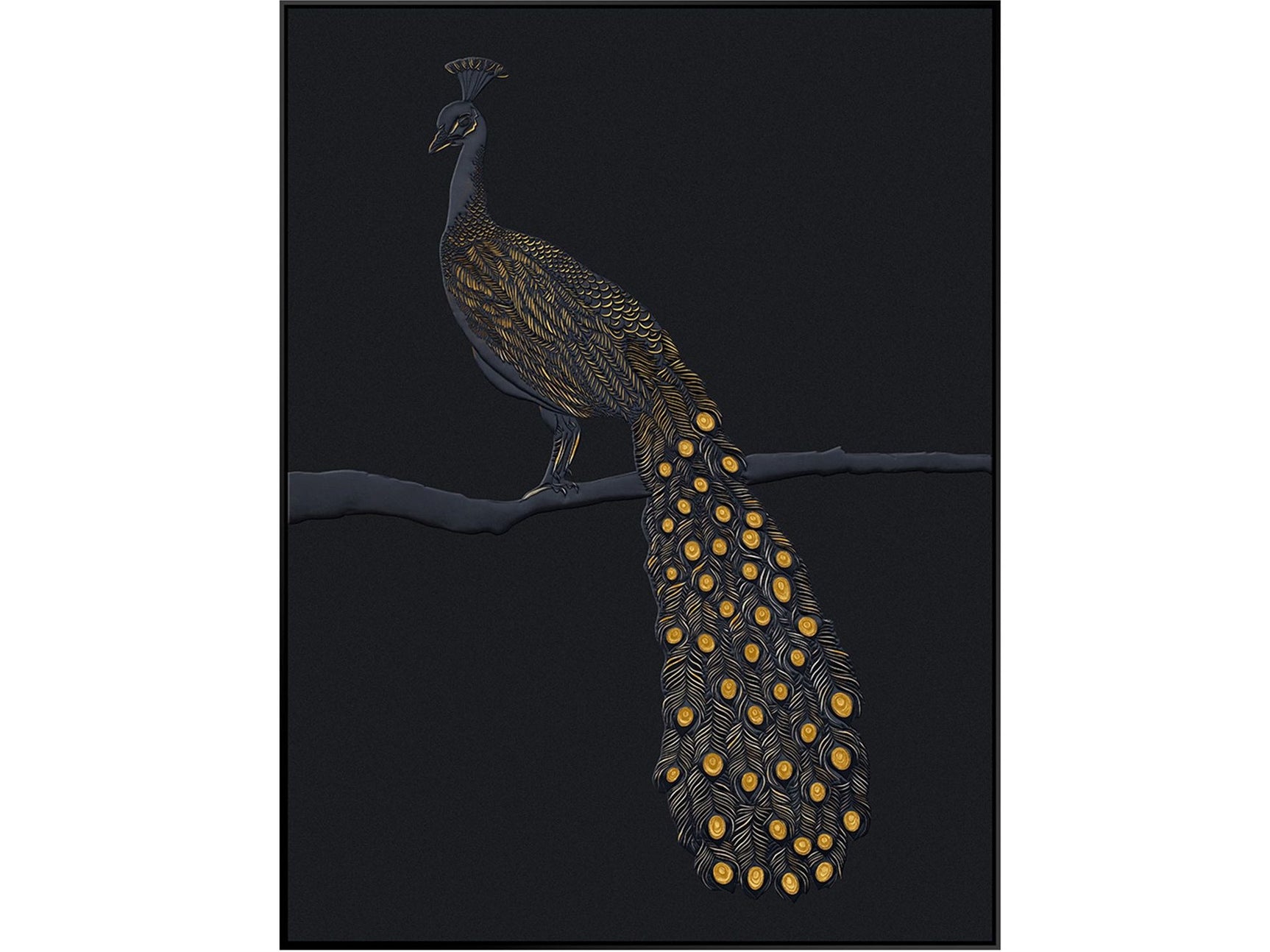 Tail Feathers Black/Yellow Canvas