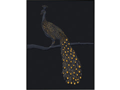 Tail Feathers Black/Yellow Canvas - Ornate Home
