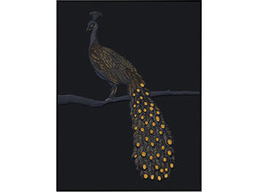 Tail Feathers Black/Yellow Canvas - Ornate Home