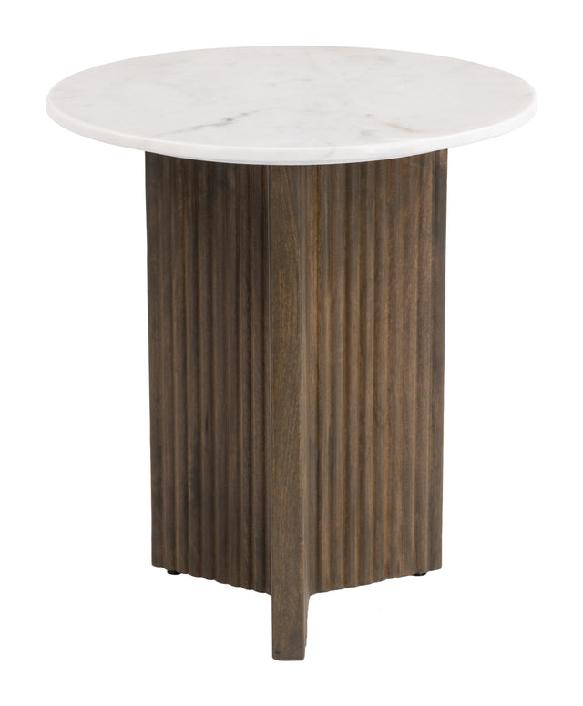 Tailo White & Brass Side Table - Ornate Home