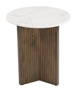 Tailo White & Brass Side Table - Ornate Home