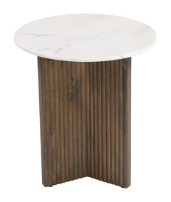 Tailo White & Brass Side Table - Ornate Home