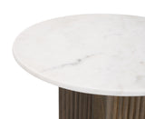 Tailo White & Brass Side Table - Ornate Home
