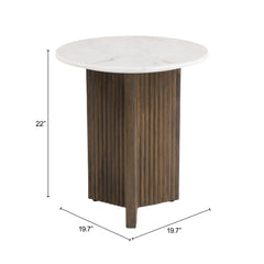 Tailo White & Brass Side Table - Ornate Home